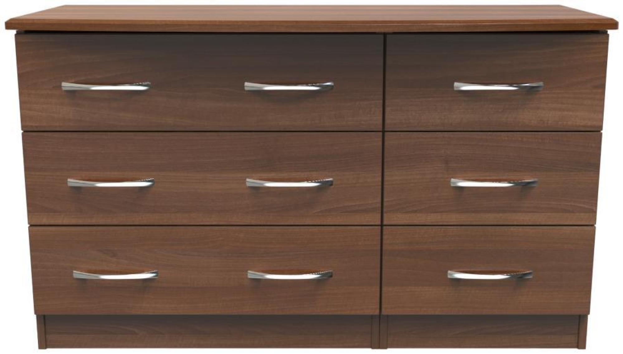 Eve Walnut Effect 6 Drawer Midi Dresser