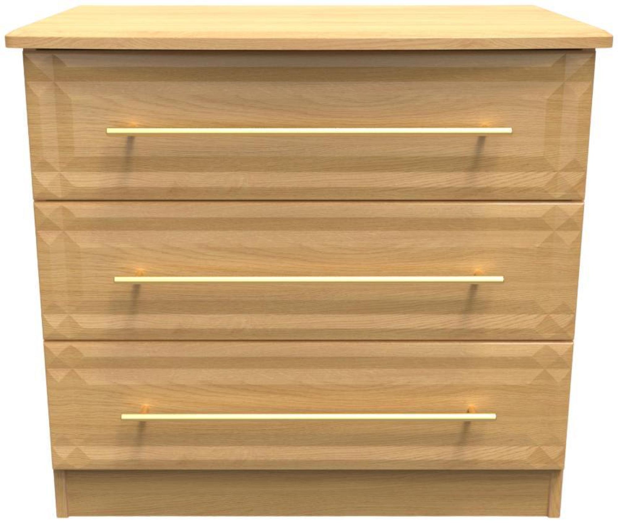 Faye Oak Effect 3 Drawer Small Chest