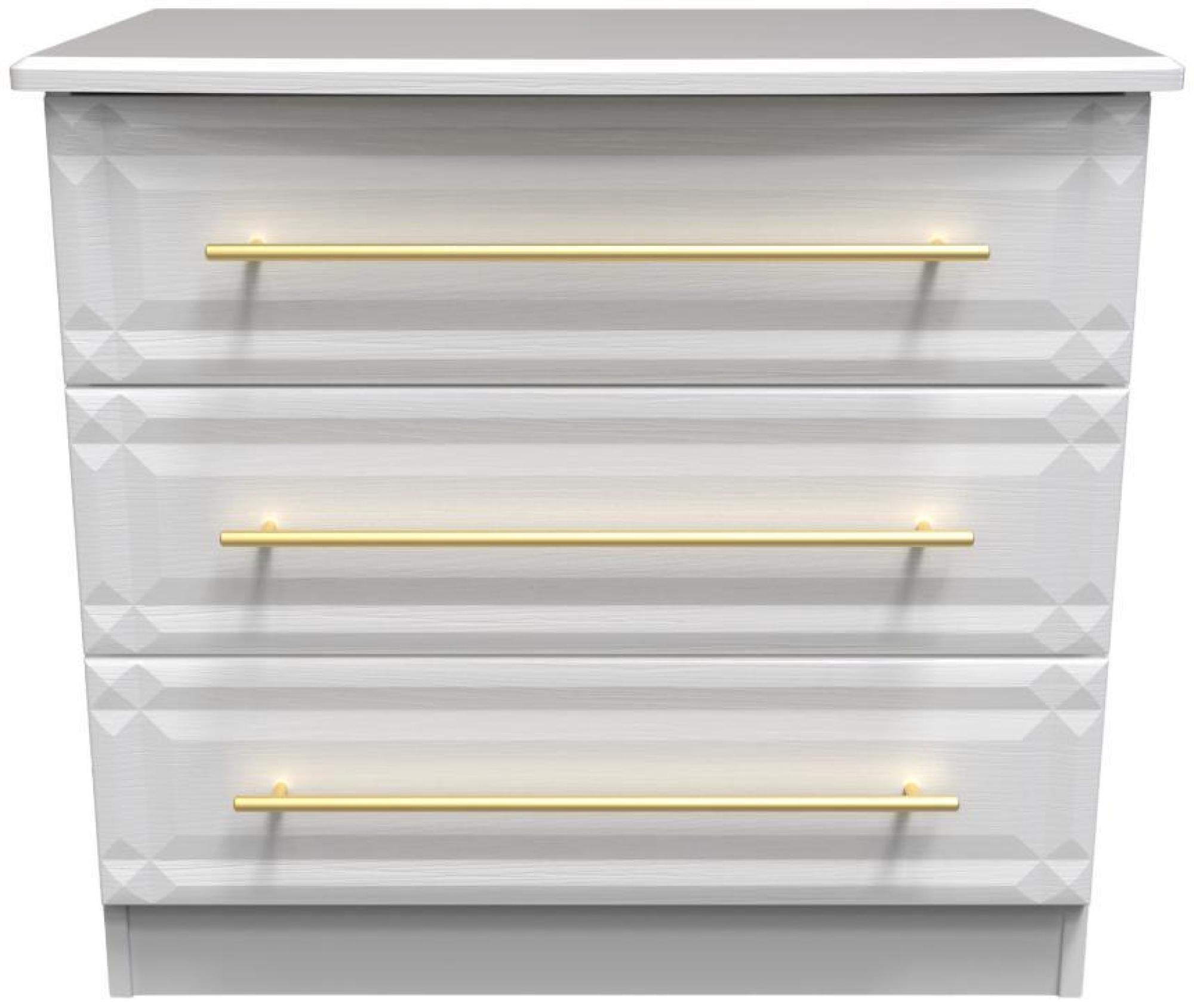 Faye White 3 Drawer Small Chest