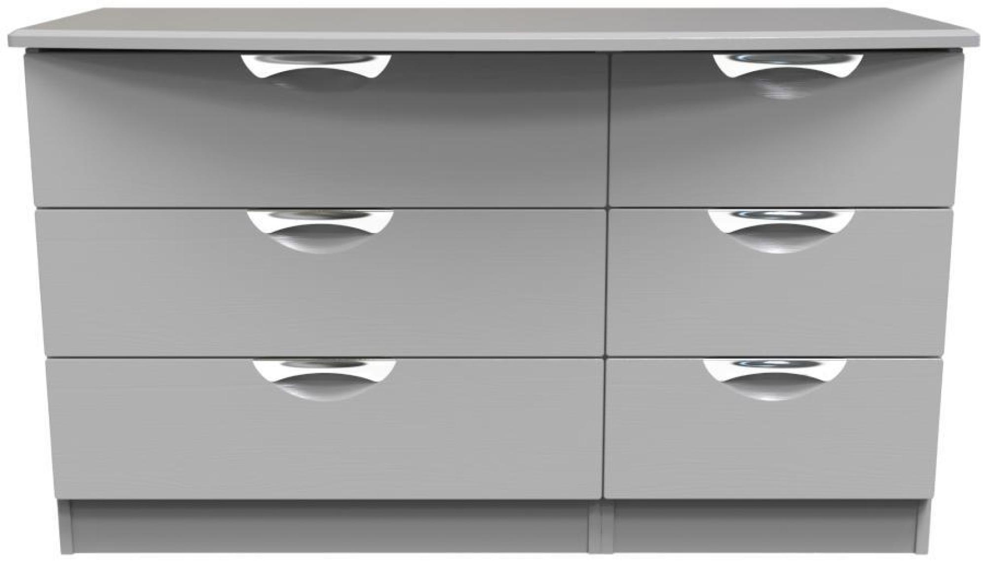 Flora Grey Ash 6 Drawer Midi Dresser
