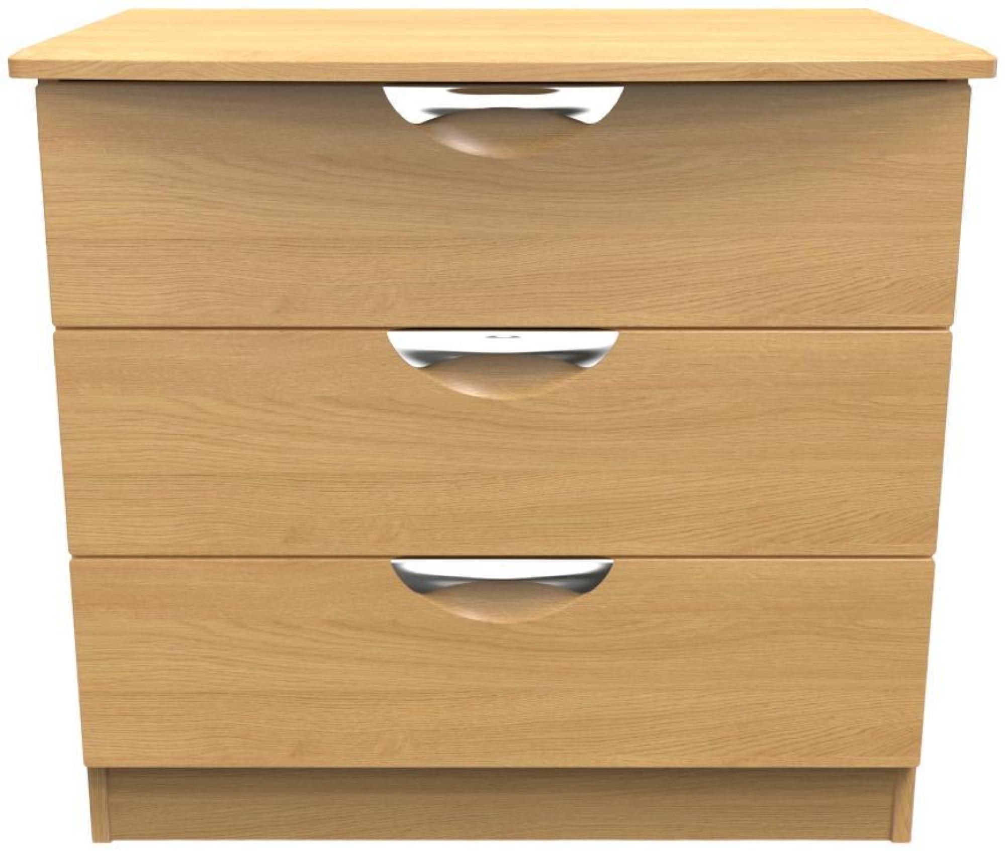 Flora Oak Effect 3 Drawer Small Chest