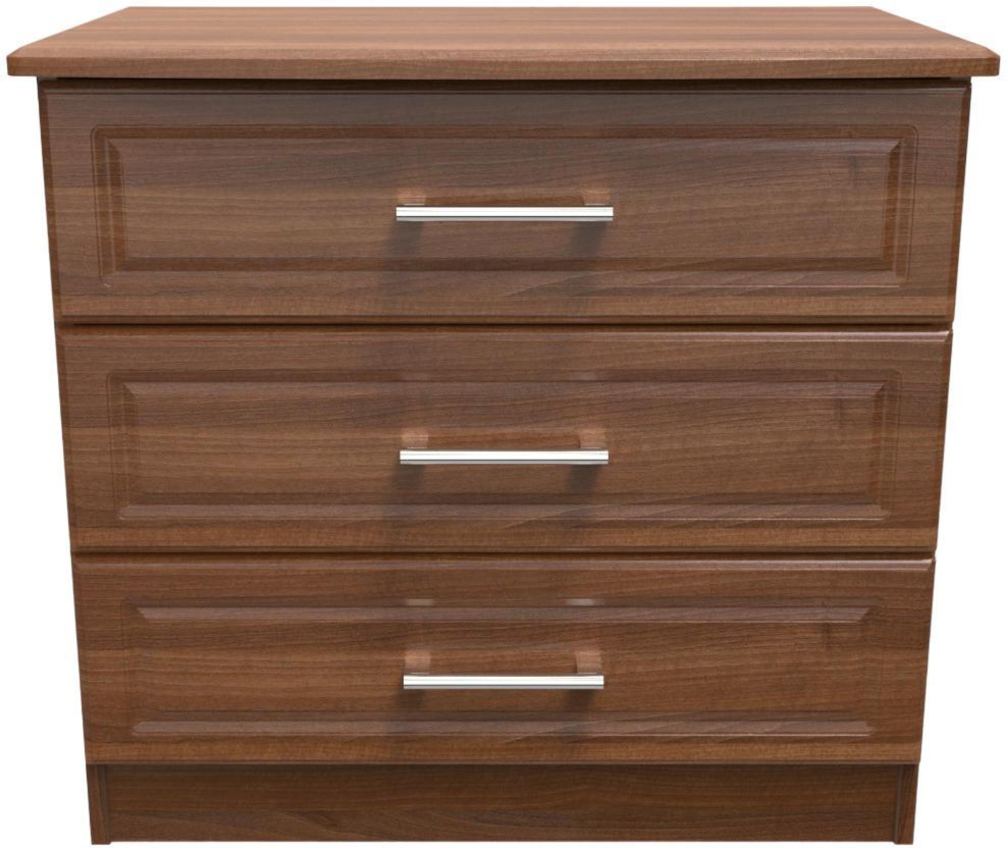 Gina Walnut Effect 3 Drawer Small Chest