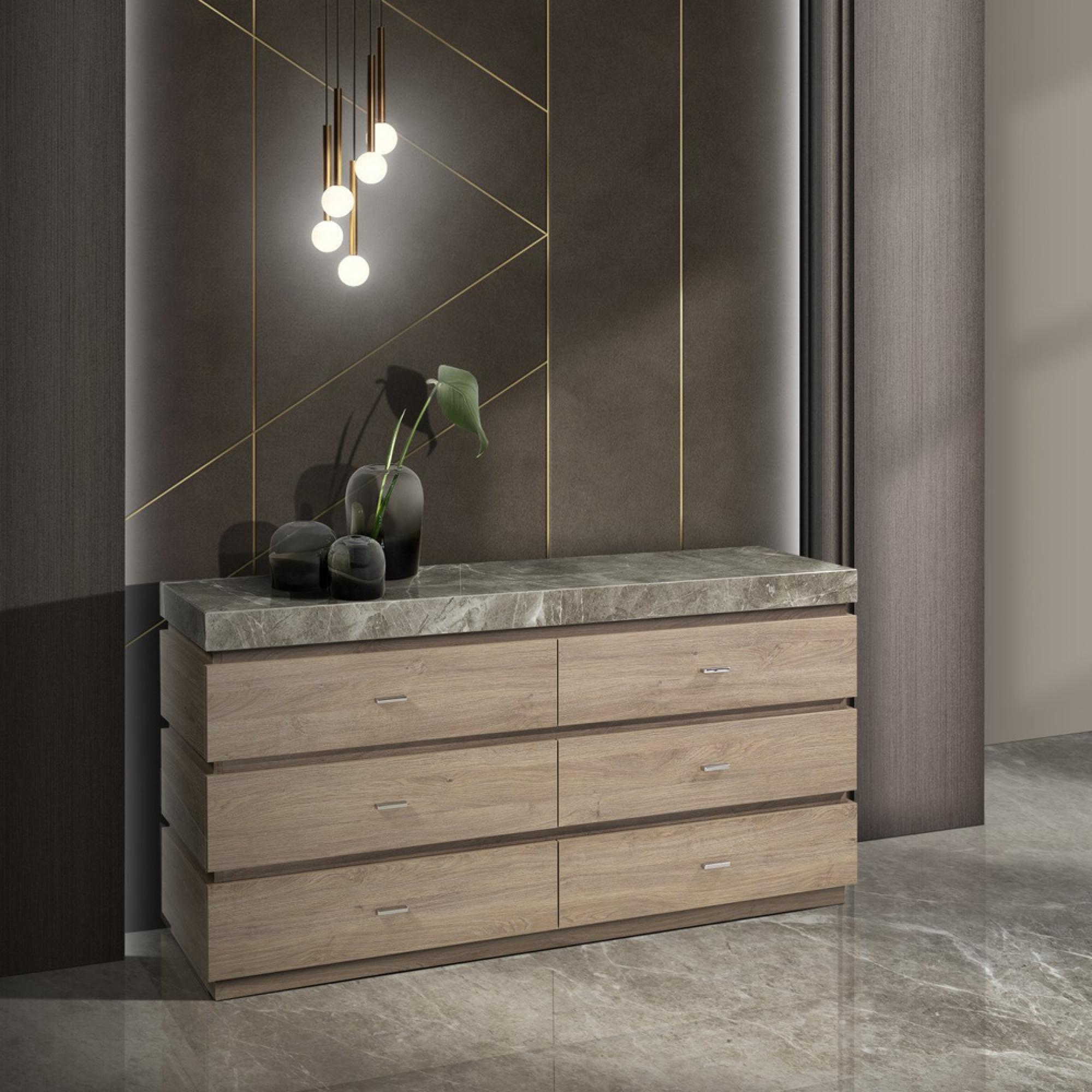 Goya Dresser - Marble Top - 6 Drawer - Variation Available