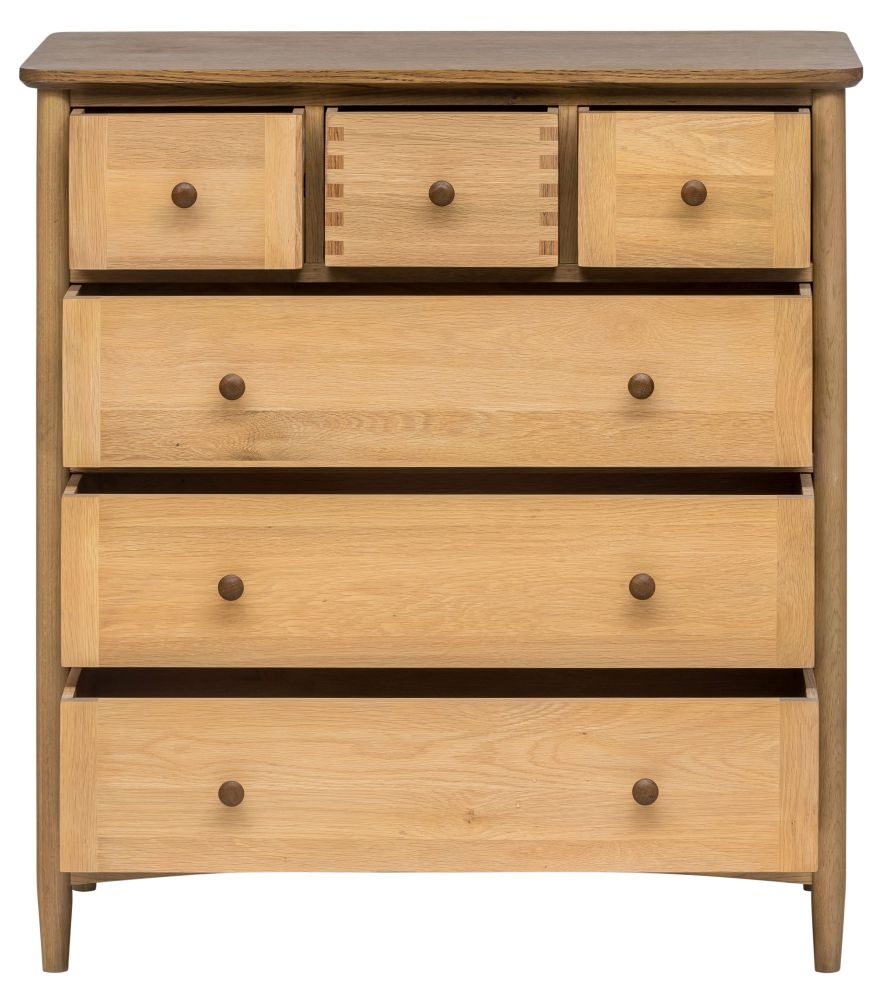 Grace Natural Oak 3 Over 3 Drawer Chest