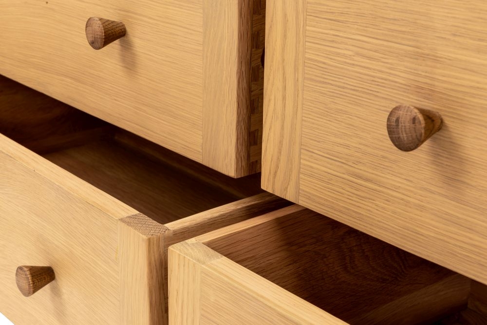 Grace Natural Oak 3 Over 4 Drawer Wide Chest