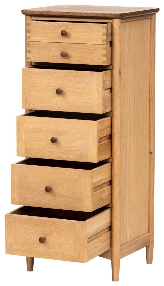 Grace Natural Oak 5 Drawer Chest