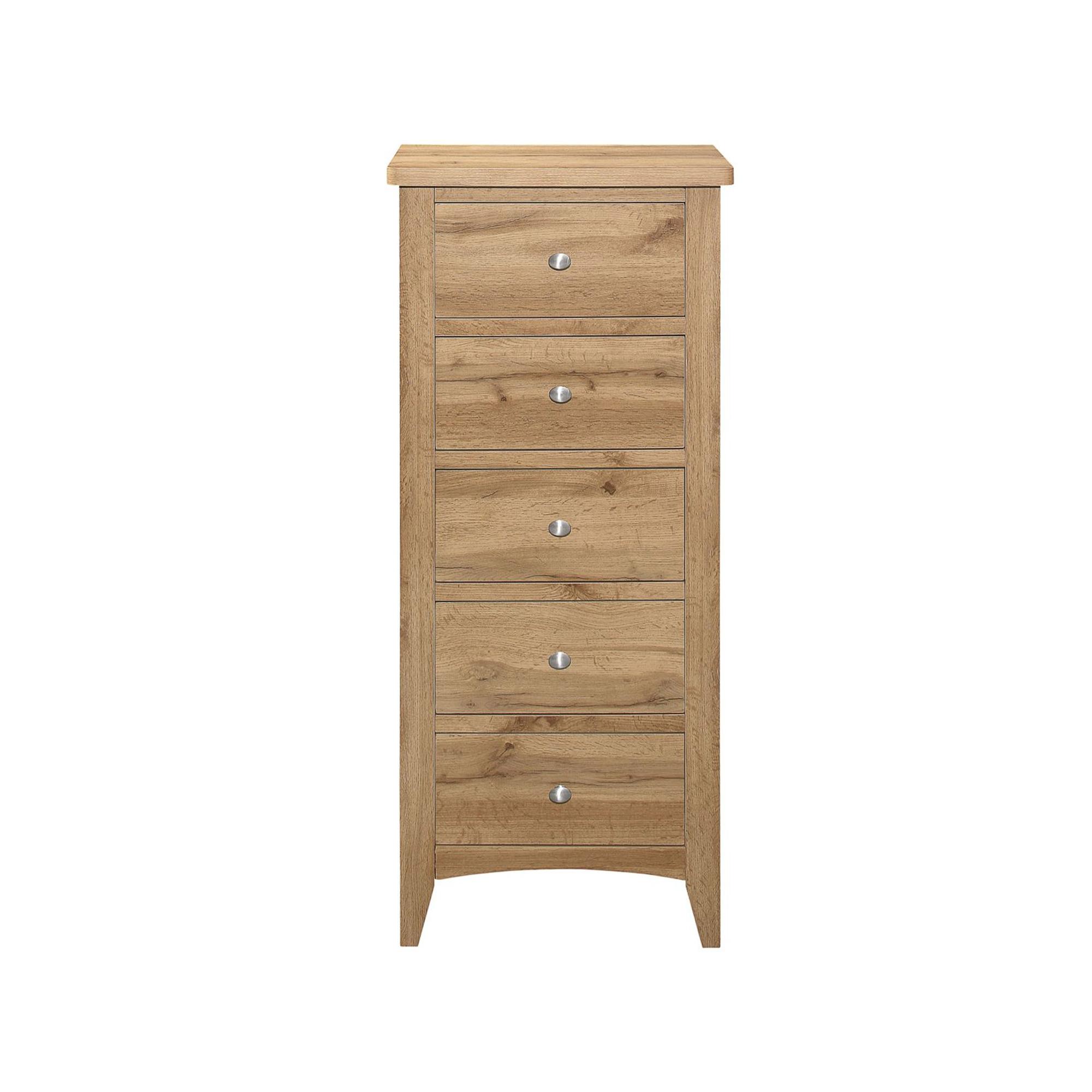 Hampstead Tall Chest - 5 Drawer - Rustic Oak 