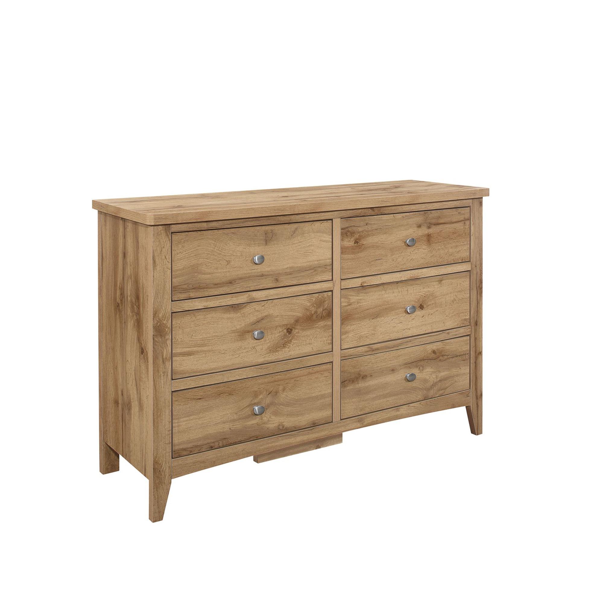 Hampstead Wide Chest - 6 Drawer - Rustic Oak 