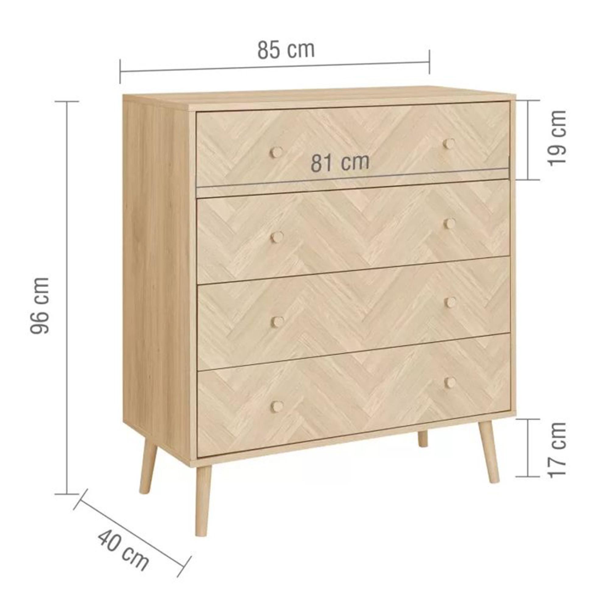 Herringford Chest - 4 Drawer - Oak