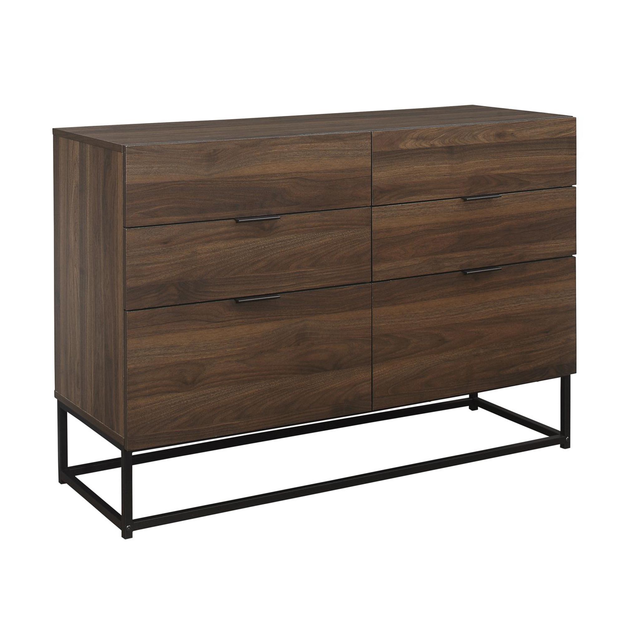 Houston Wide Chest - 6 Drawer - Walnut