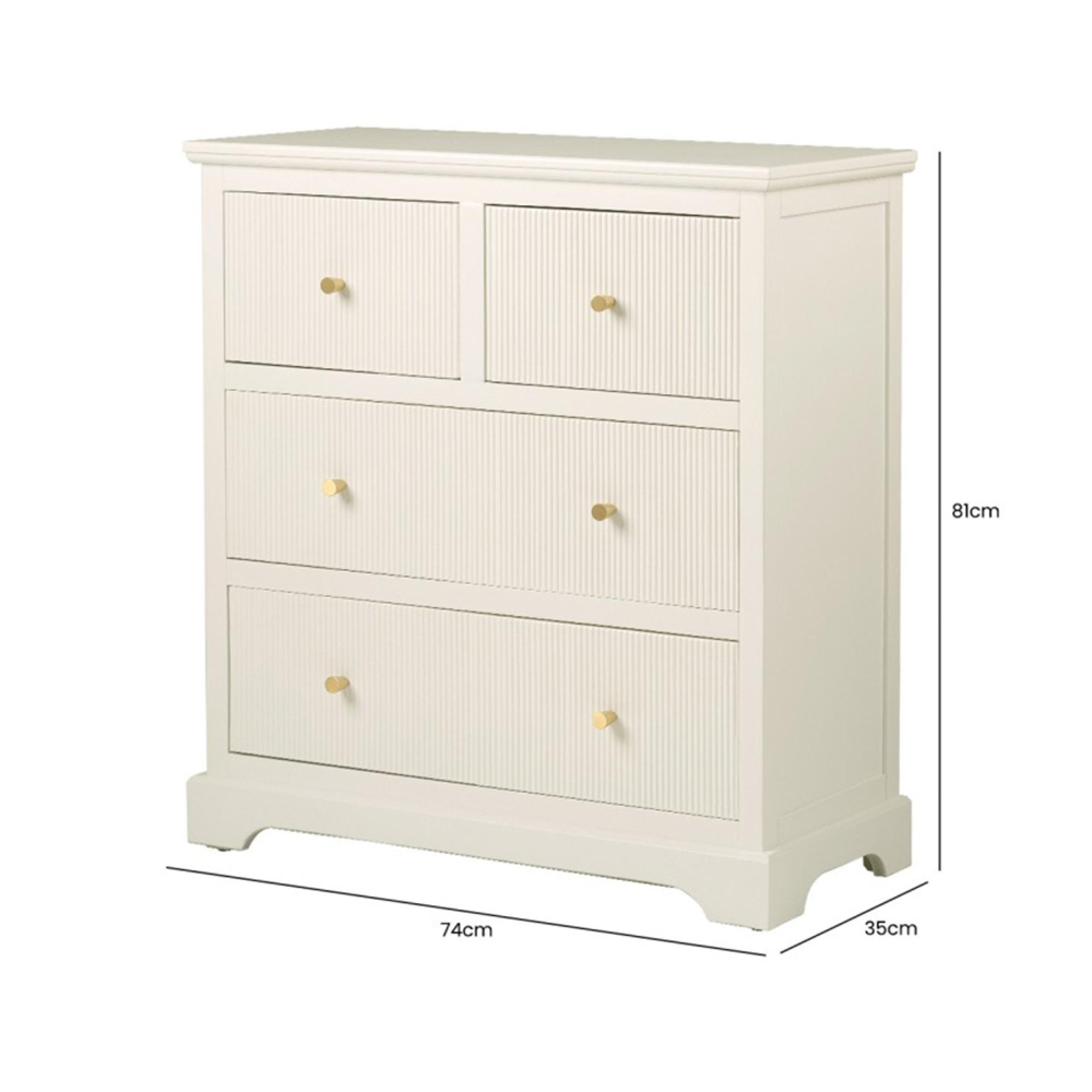 Lindon Chest - 2+2 Drawer - Frosty White