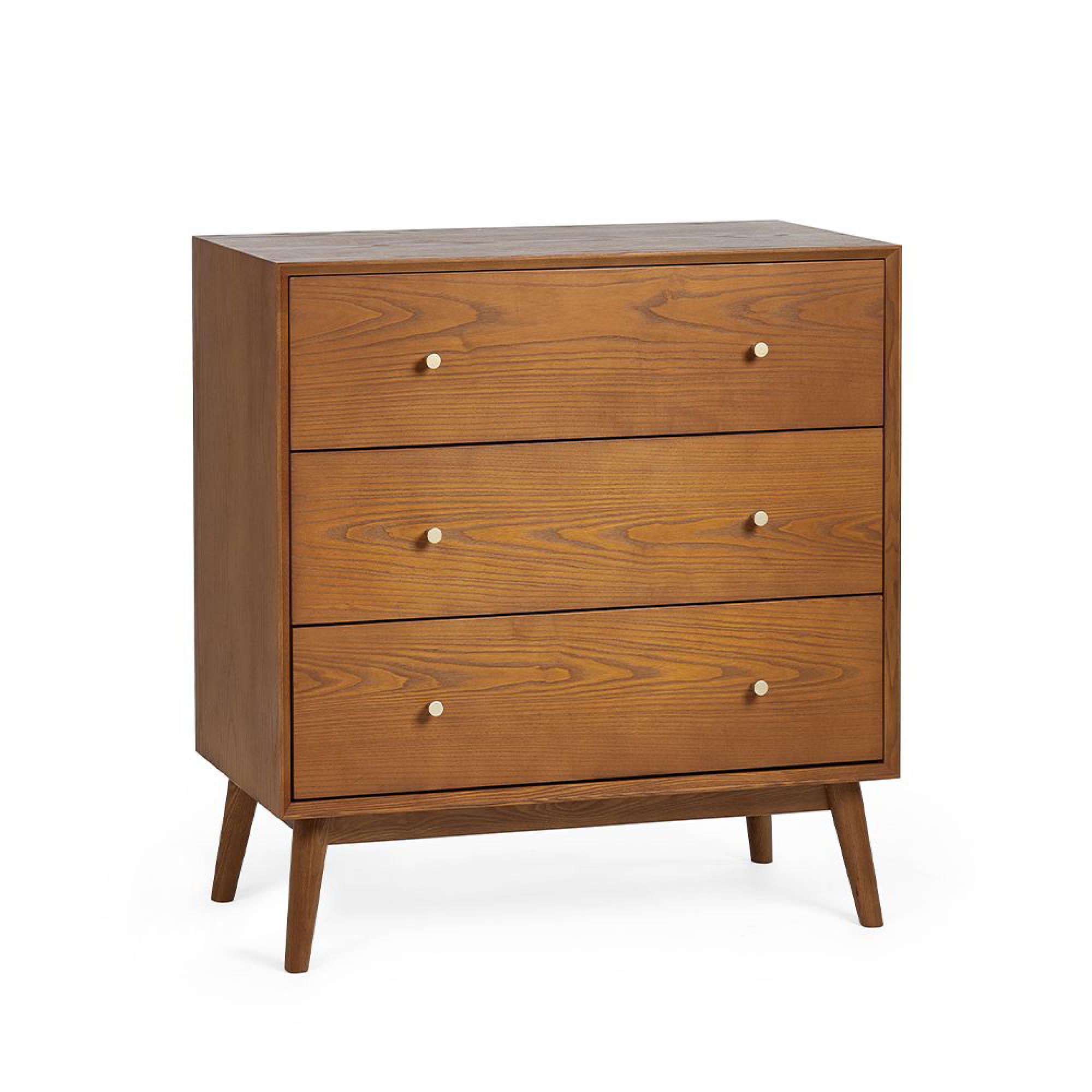 Lowry Chest of Drawers - 3 Drawer - Small - Cherry Wood - Retro Style