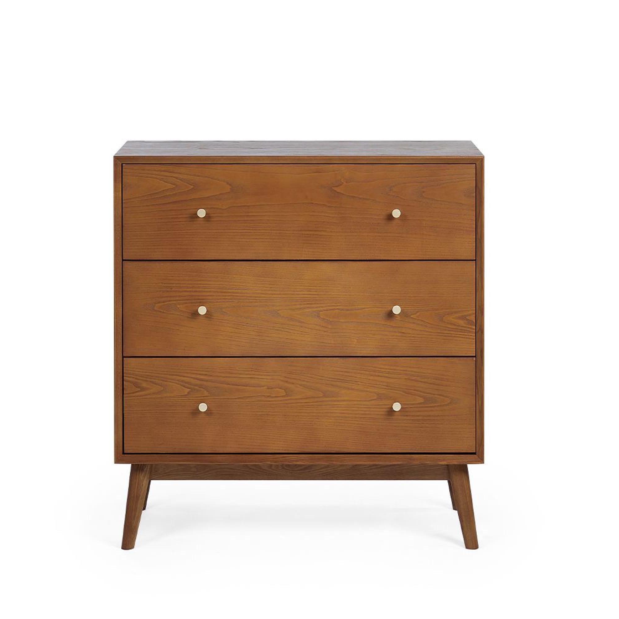 Lowry Chest of Drawers - 3 Drawer - Small - Cherry Wood - Retro Style