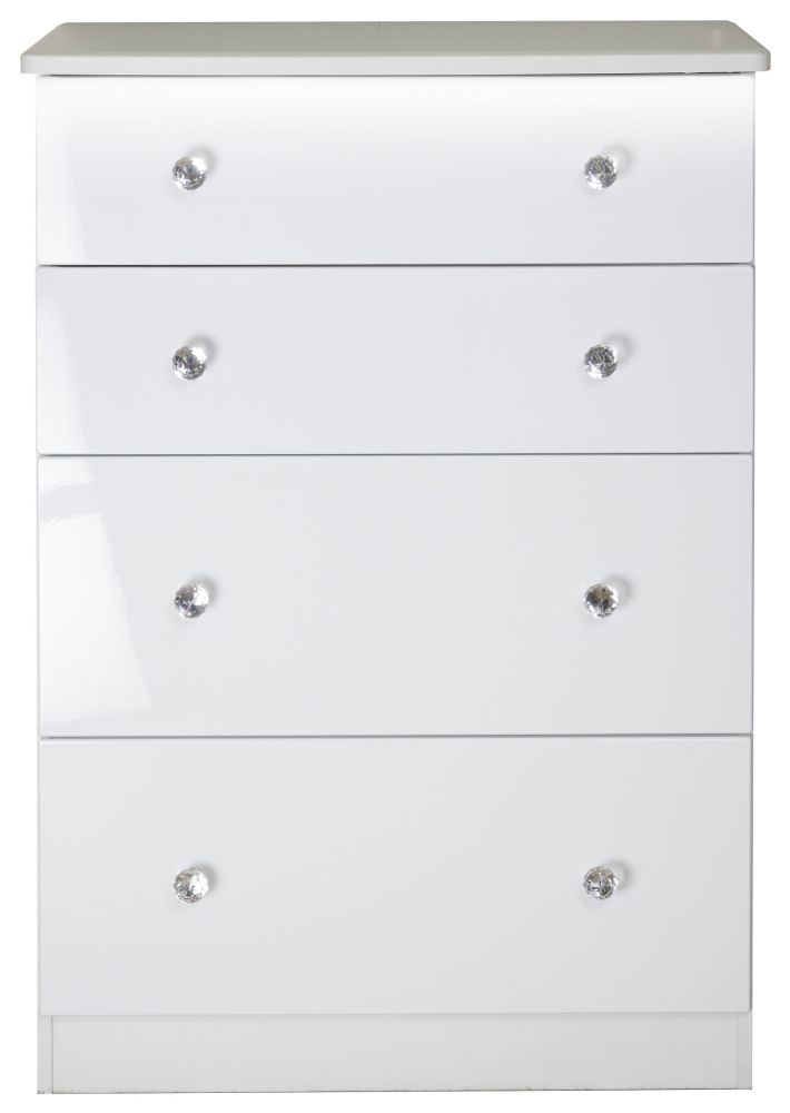 Lumiere White Gloss 4 Drawer Deep Chest