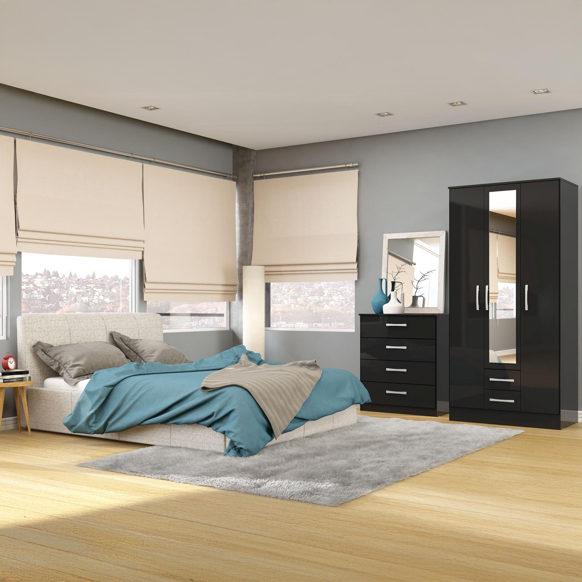 Lynx Chest - 4 Drawer - Black Gloss