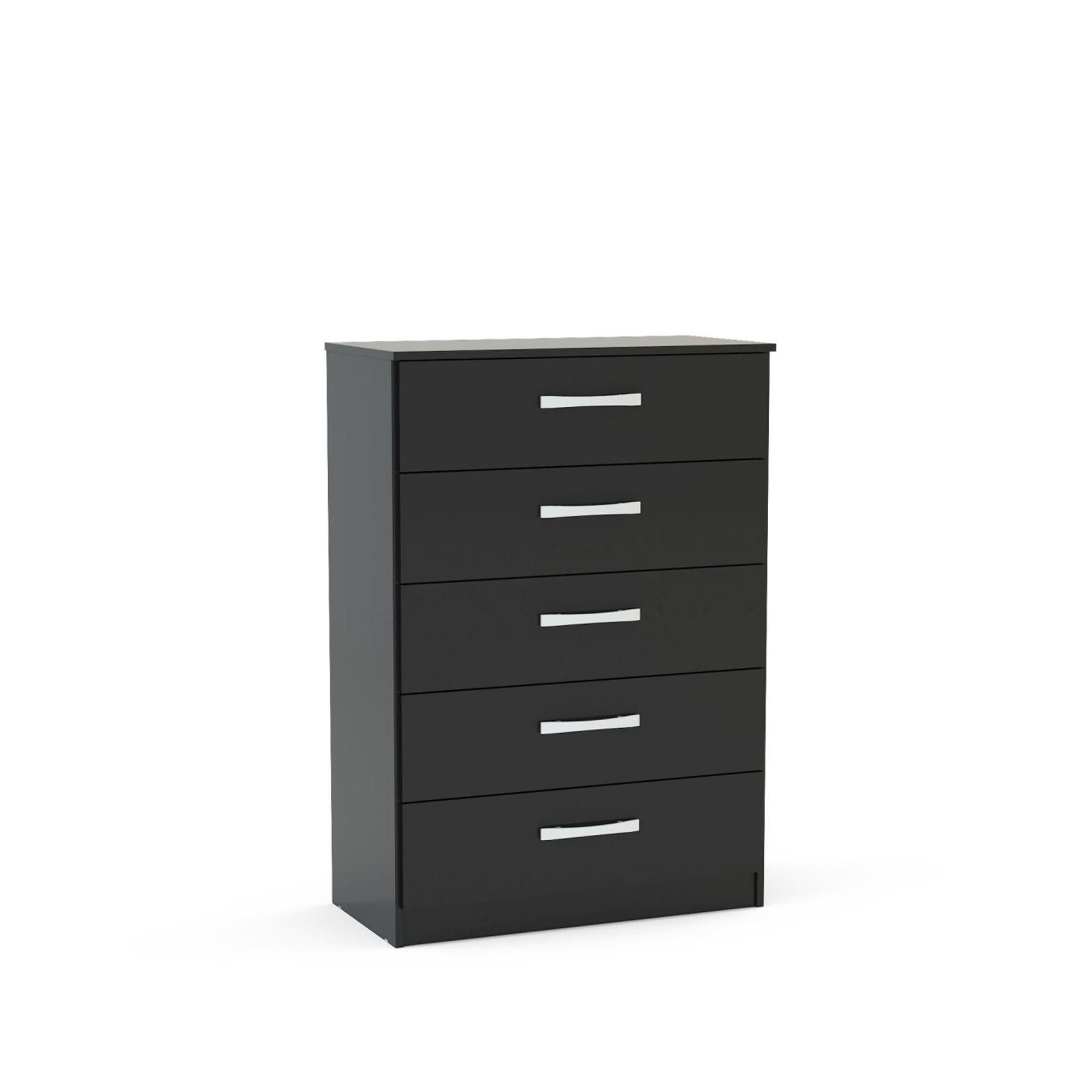 Lynx Chest - 5 Drawer - Black Gloss
