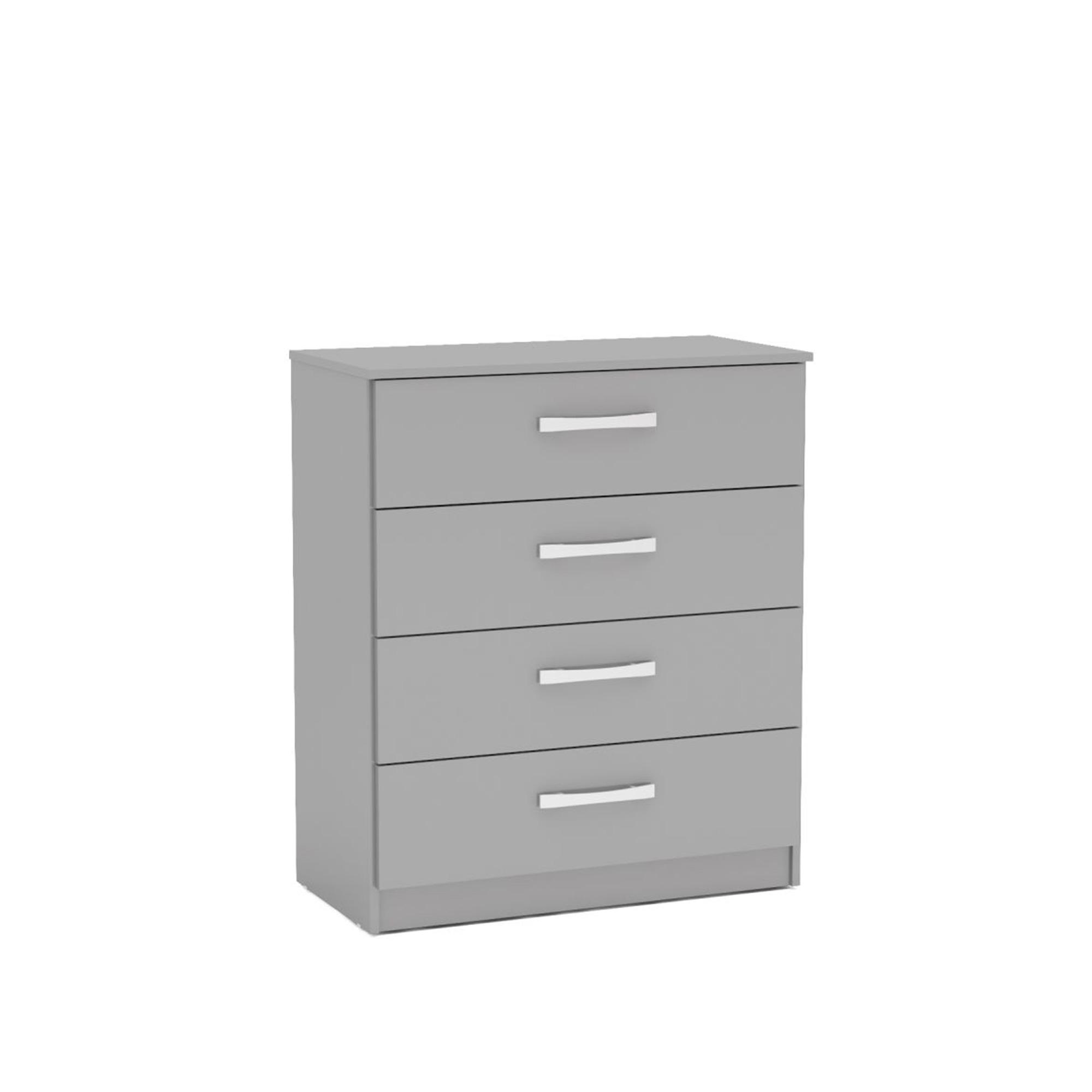 Lynx Chest - 4 Drawer - Grey Gloss