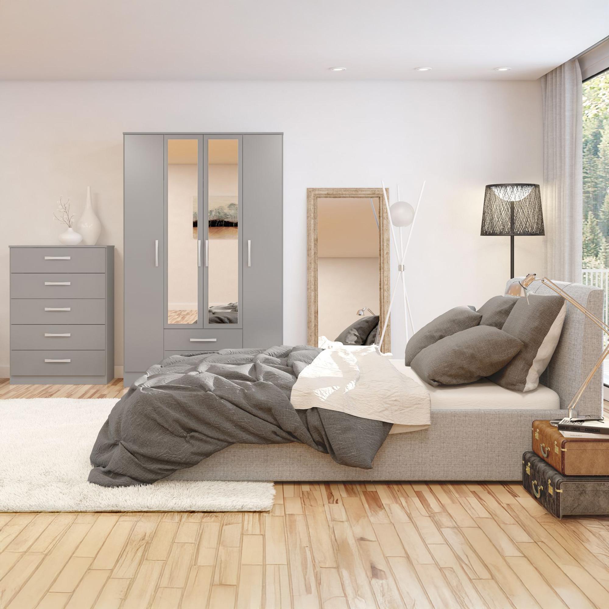 Lynx Chest - 5 Drawer - Grey Gloss