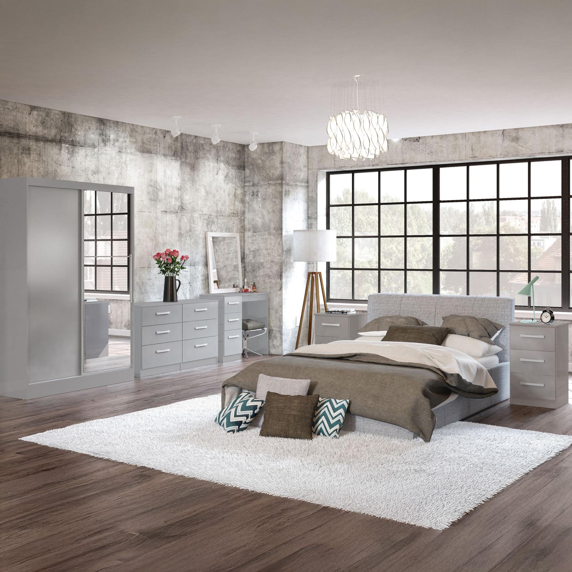 Lynx Wide Chest - 6 Drawer - Grey Gloss