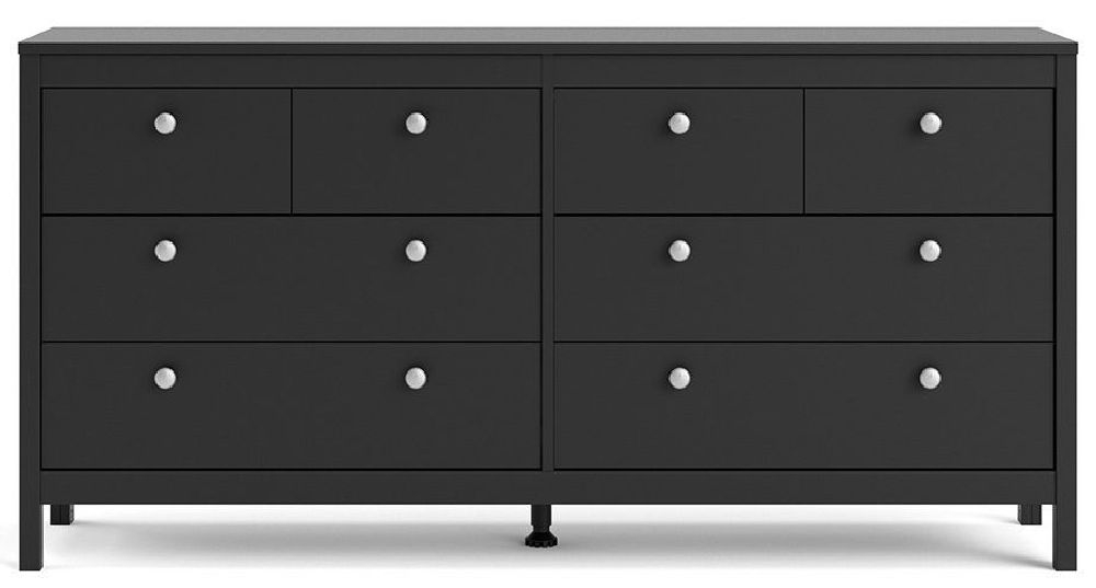 Madrid Black 8 Drawer Dresser