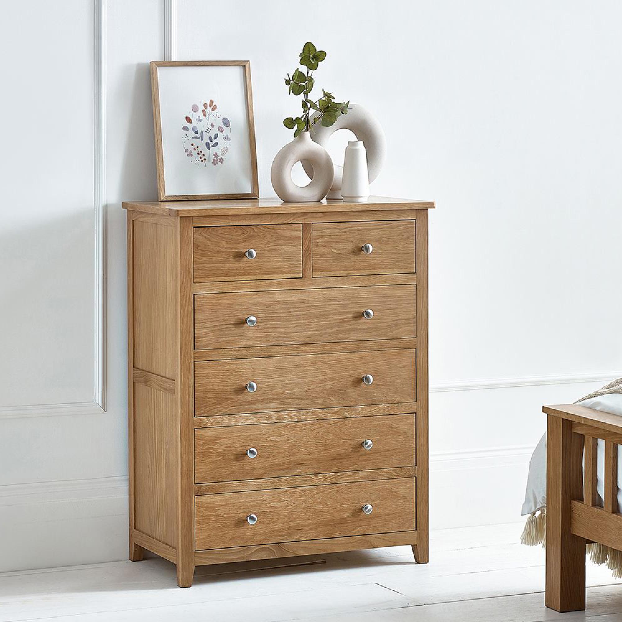 Mallory Chest of Drawers - 4+2 Drawer - Oak