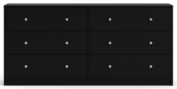 May Black 6 Drawer Wide Chest
