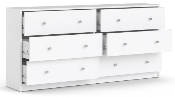 May White 6 Drawer Wide Chest