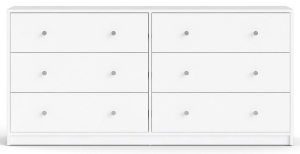 May White 6 Drawer Wide Chest