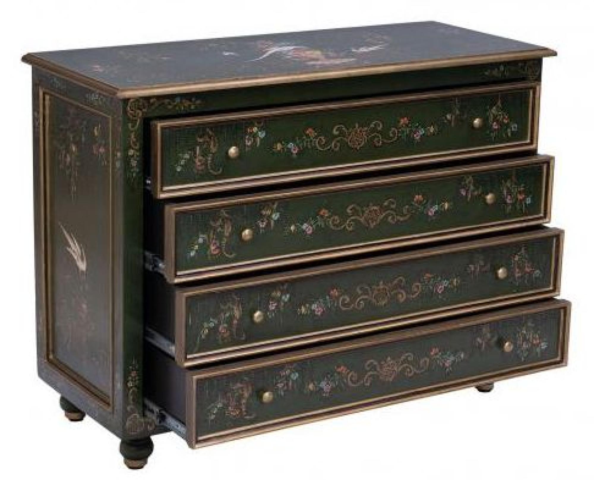 Meerut Green Fountain Design 4 Drawer Chest