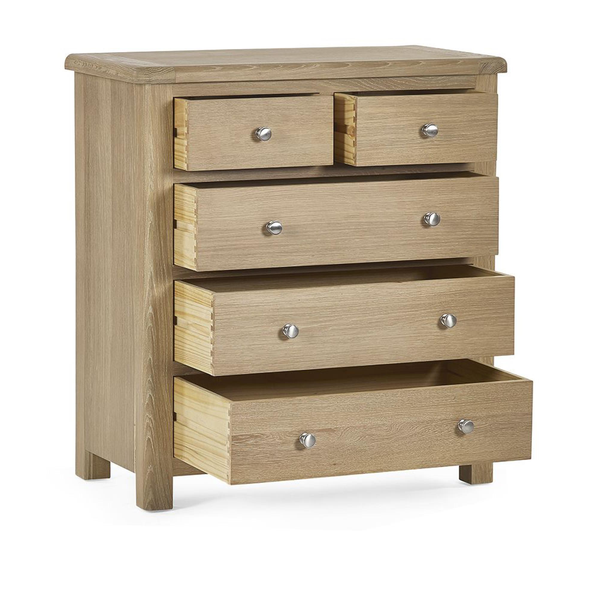 Memphis Chest of Drawers - 3+2 Drawer - Oak Effect