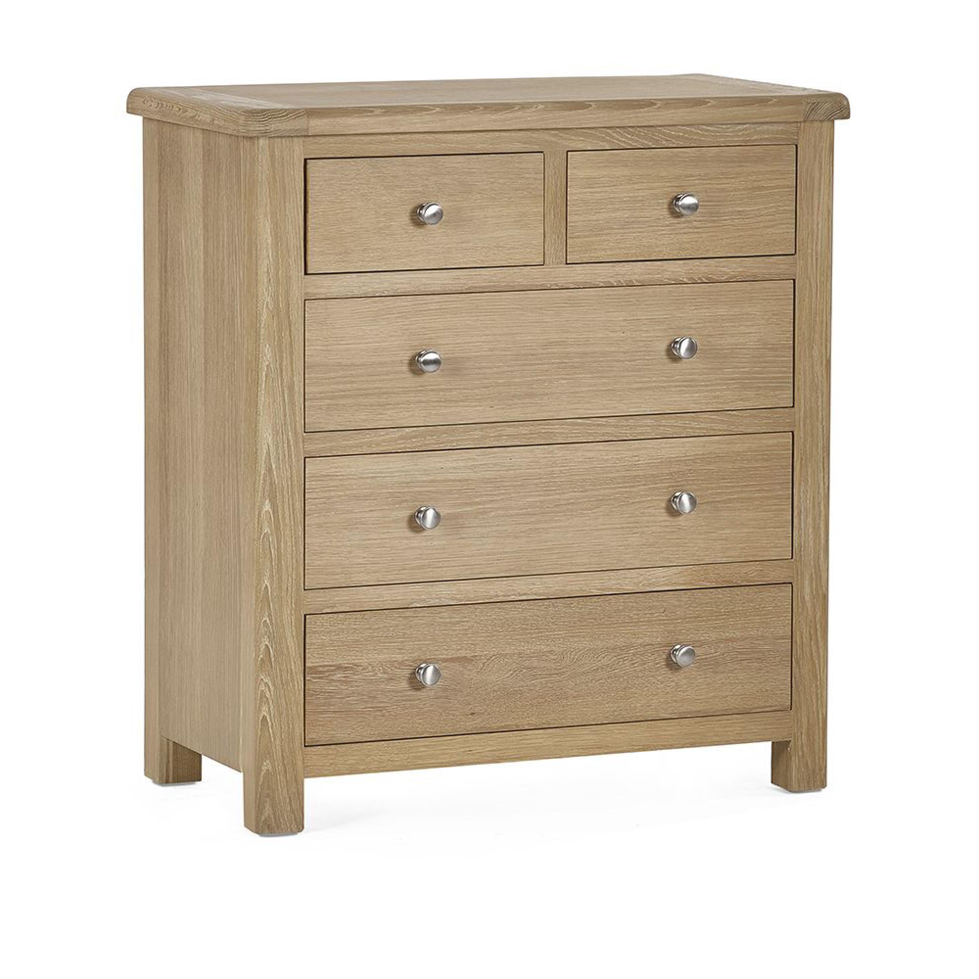 Memphis Chest of Drawers - 3+2 Drawer - Oak Effect