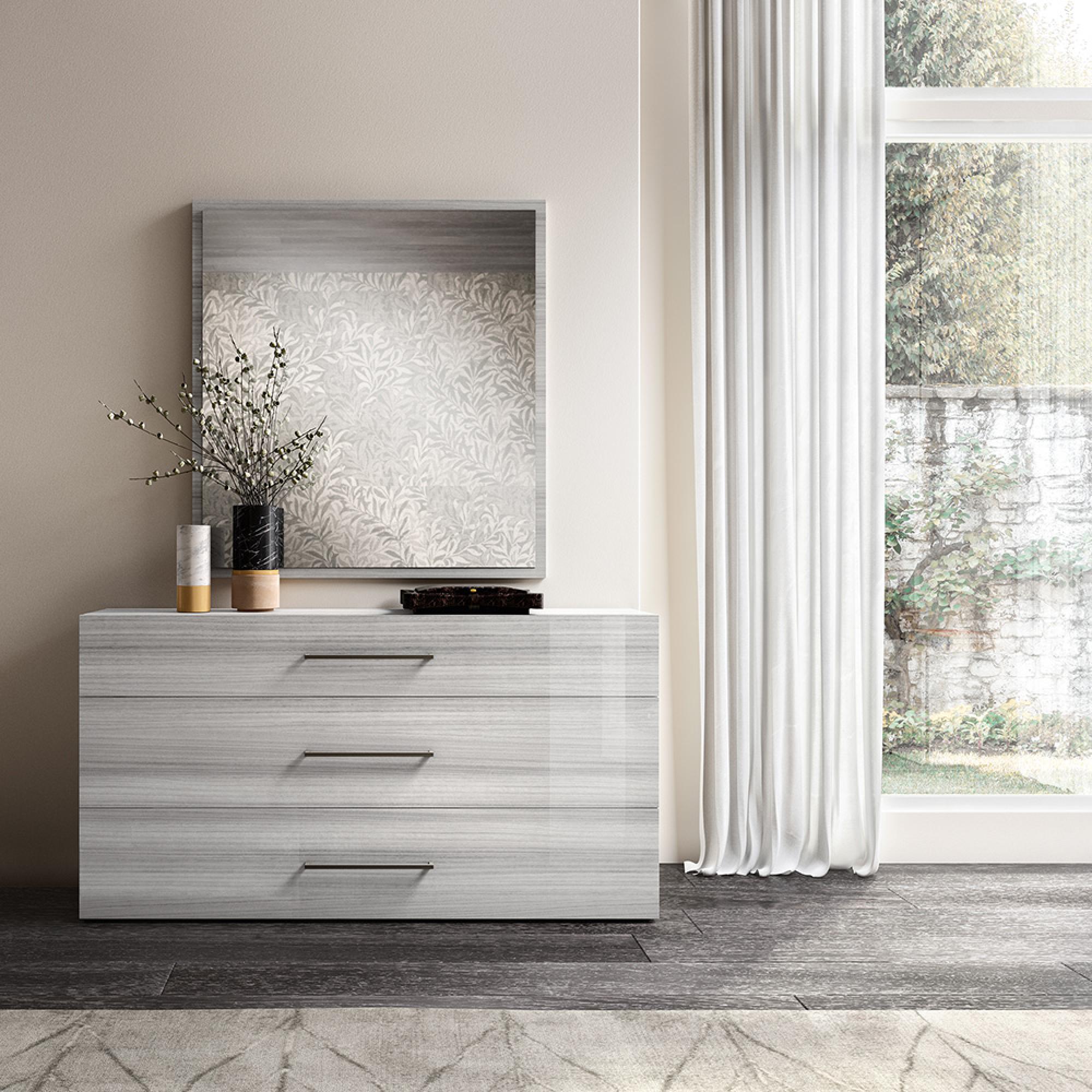 Mia Dresser with Handles - 3 Drawer - Grey