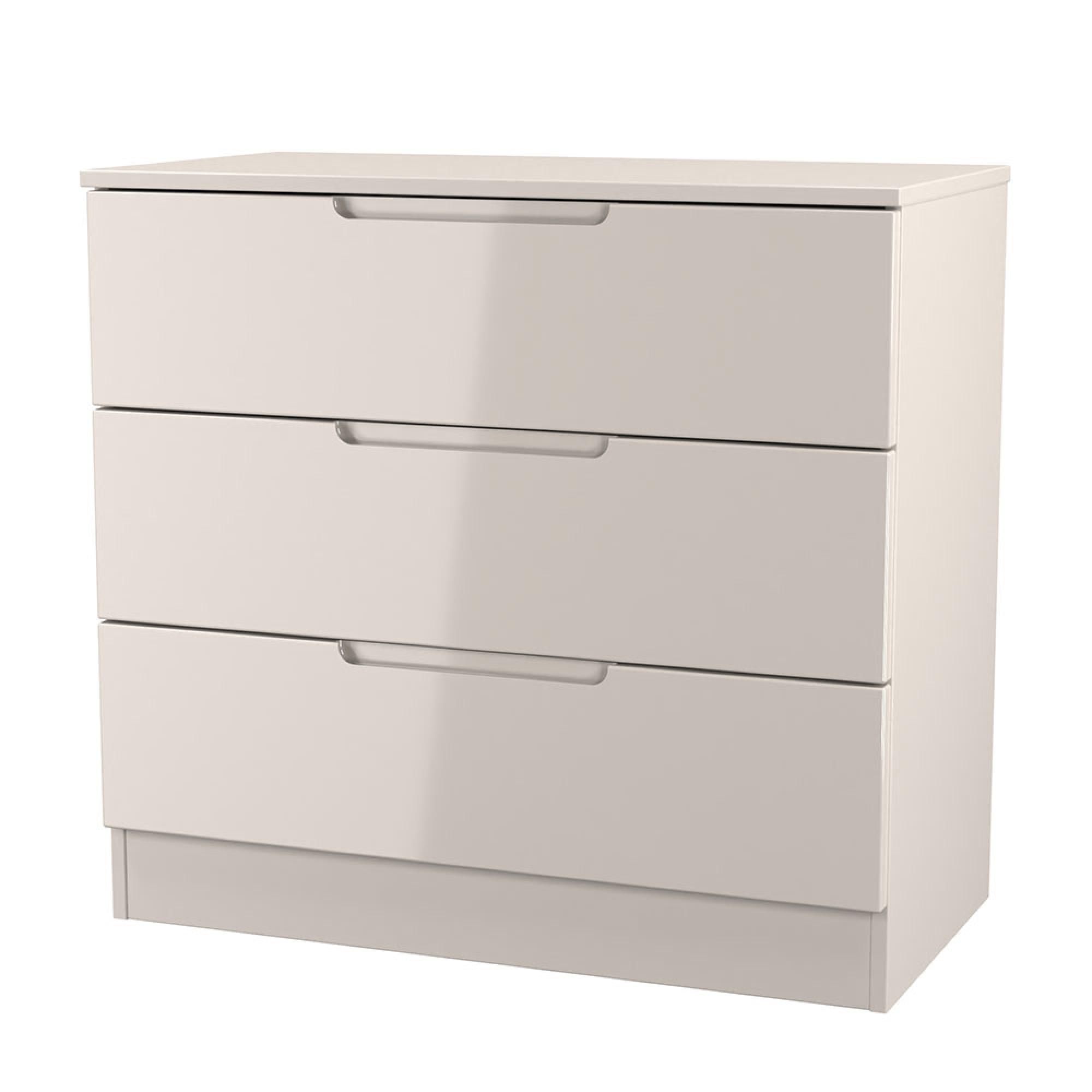 Milan Chest - Small - 3 Drawer - Cashmere Gloss