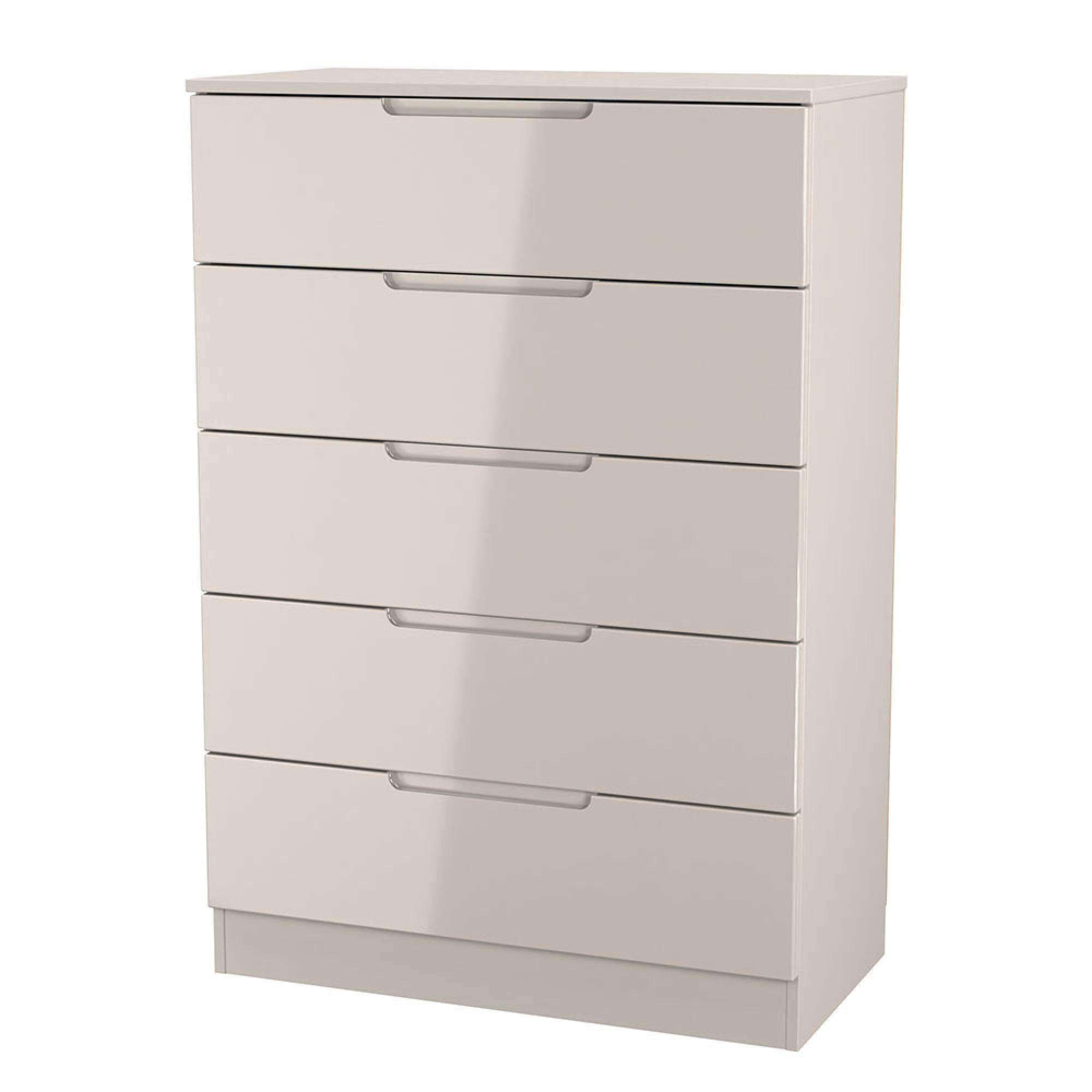 Milan Chest - 5 Drawer - Cashmere Gloss