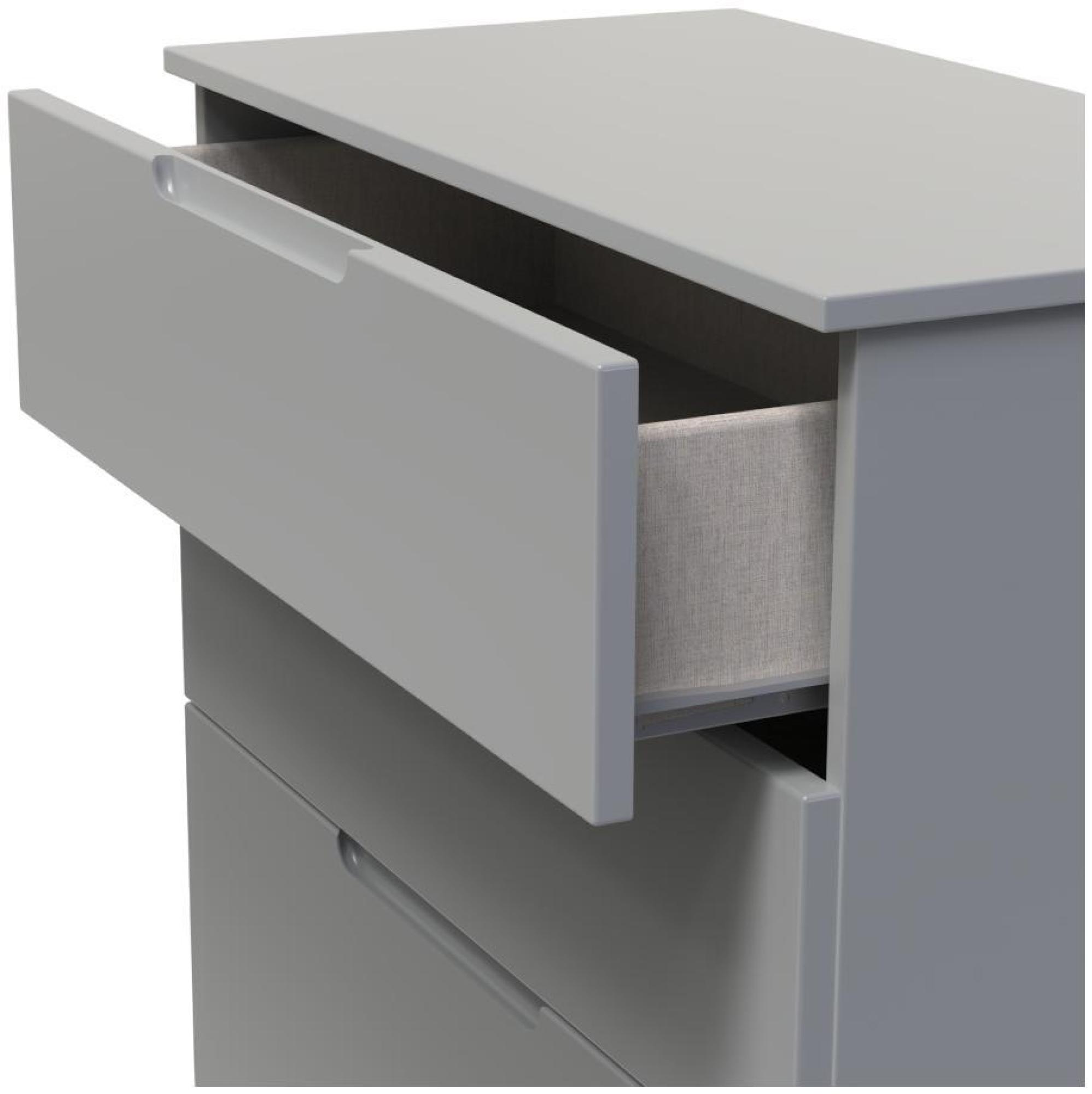 Milan Chest - Deep - 4 Drawer - Grey
