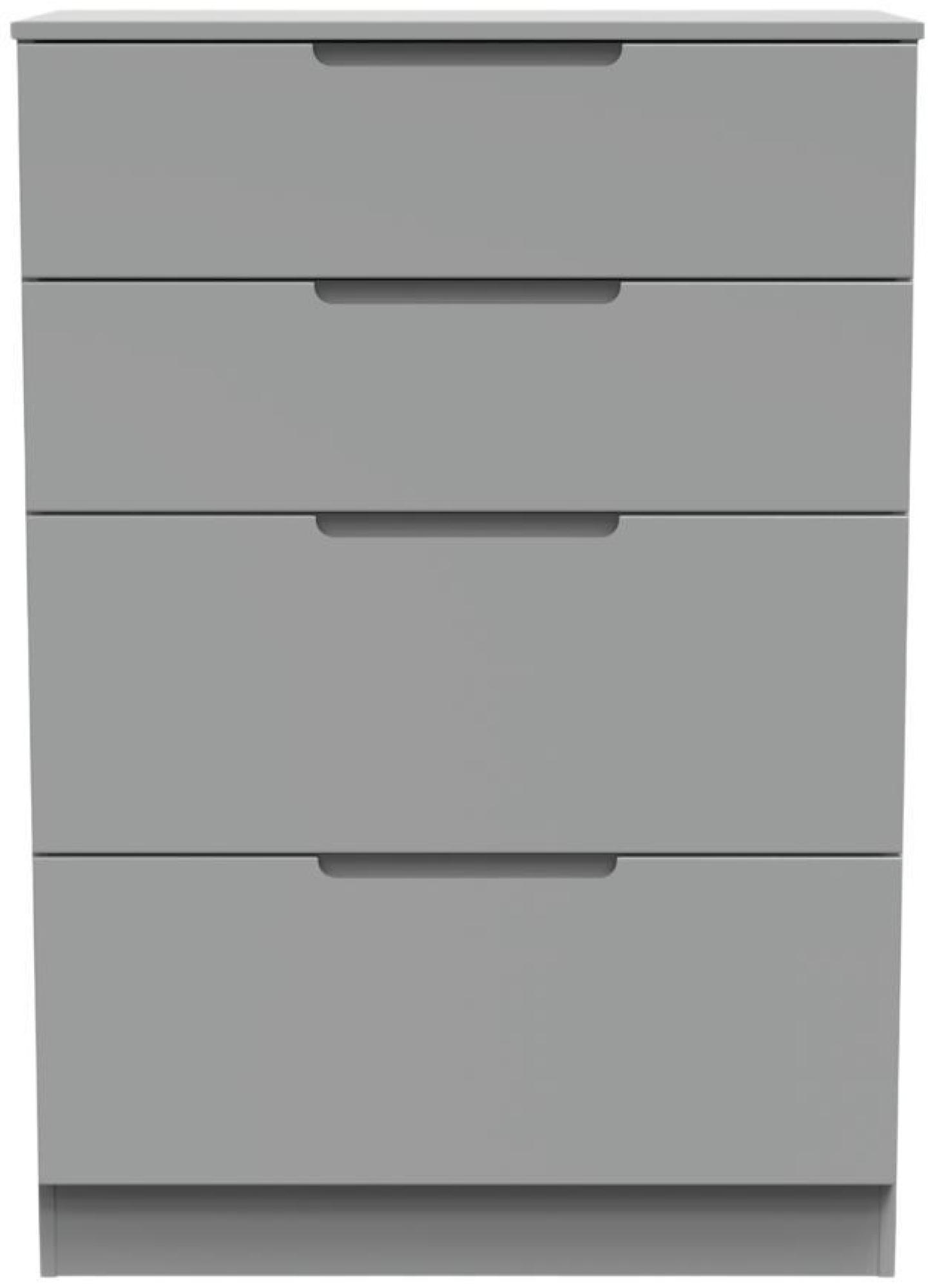 Milan Grey 4 Drawer Deep Chest