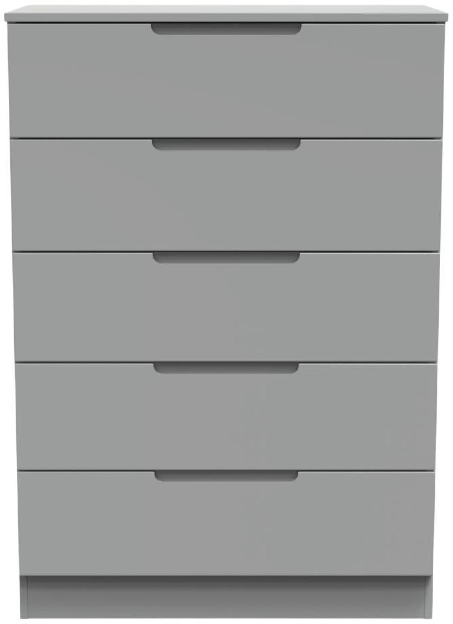 Milan Grey 5 Drawer Chest