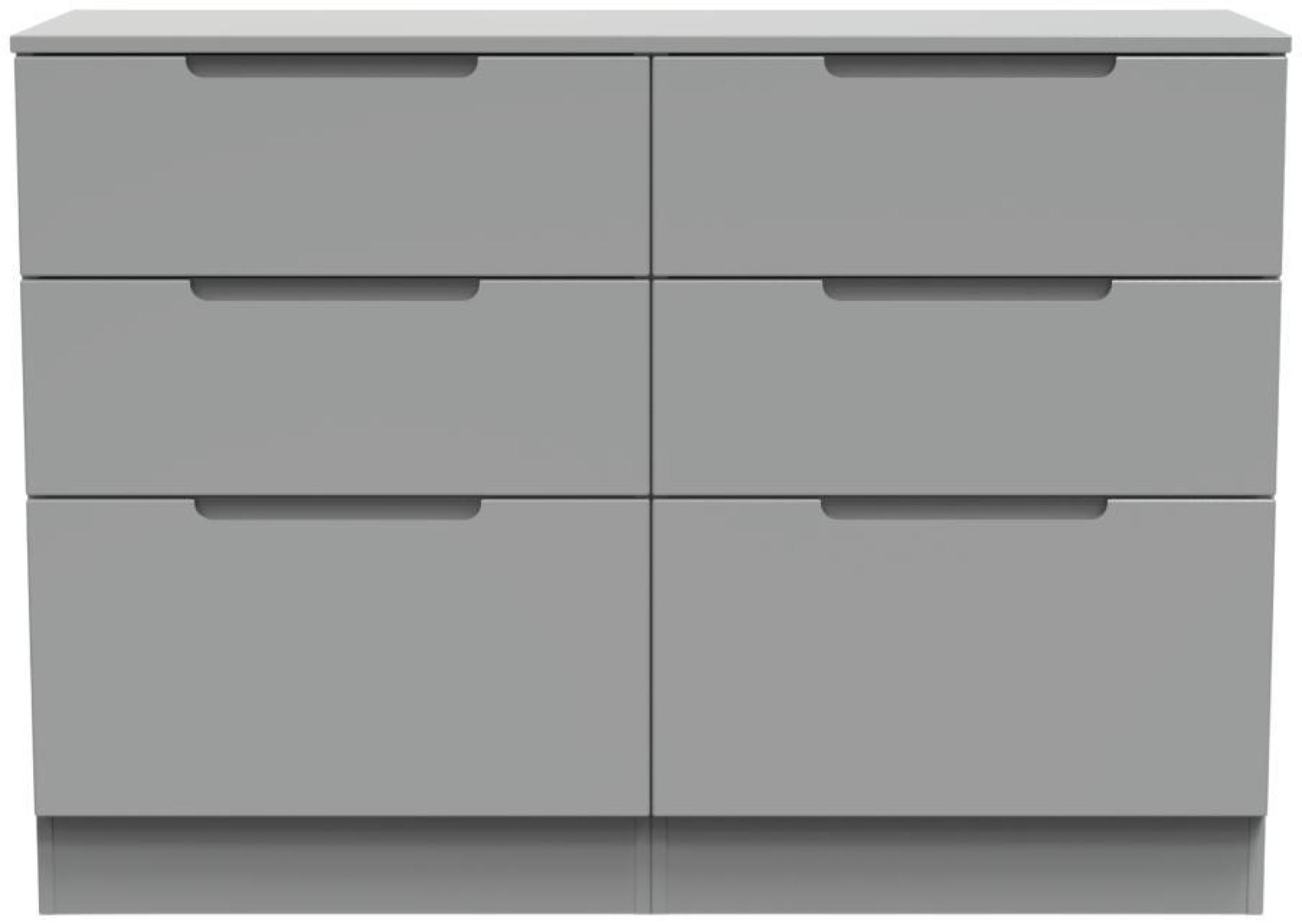 Milan Grey 6 Drawer Midi Chest