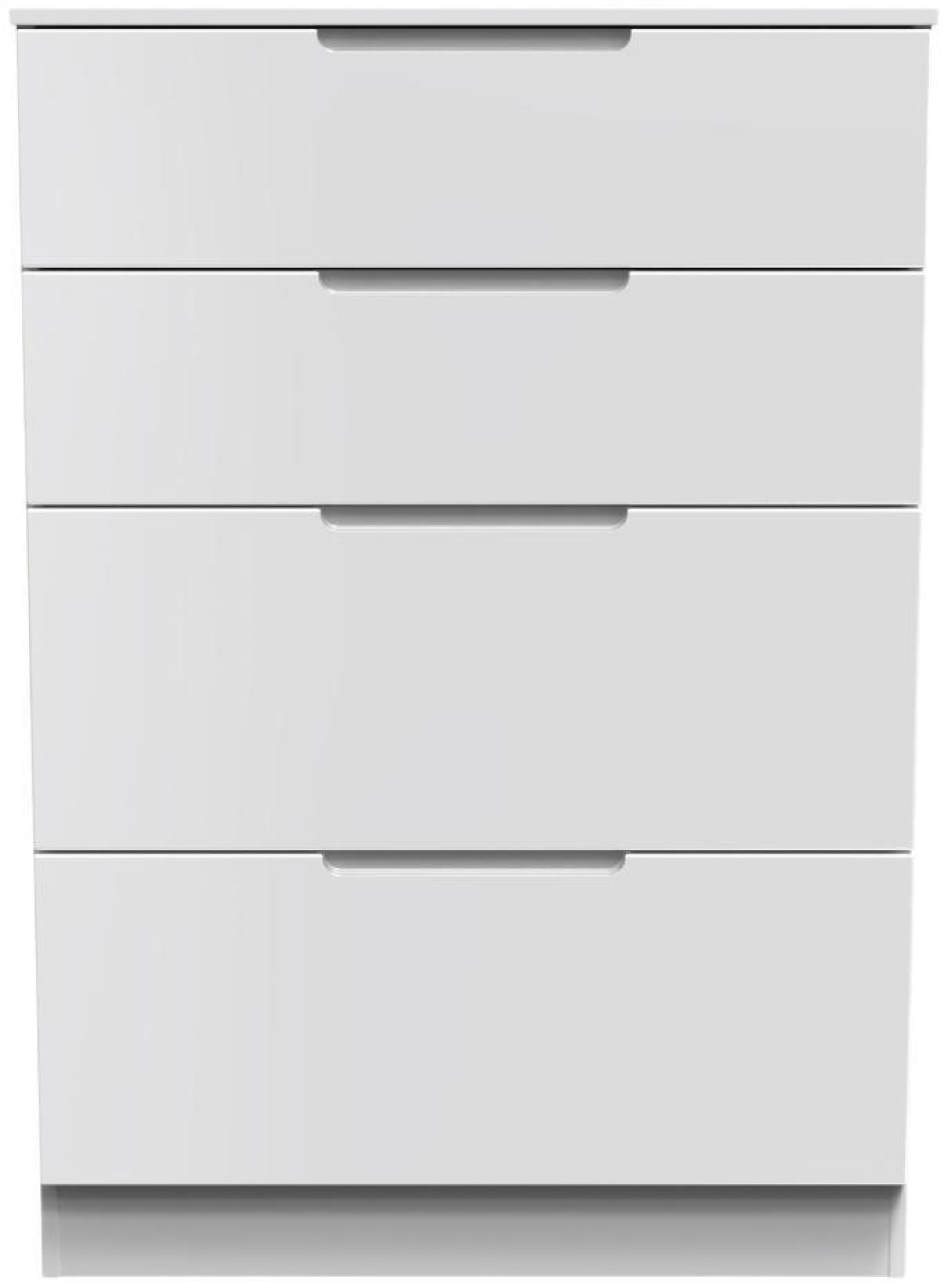Milan White Gloss 4 Drawer Deep Chest