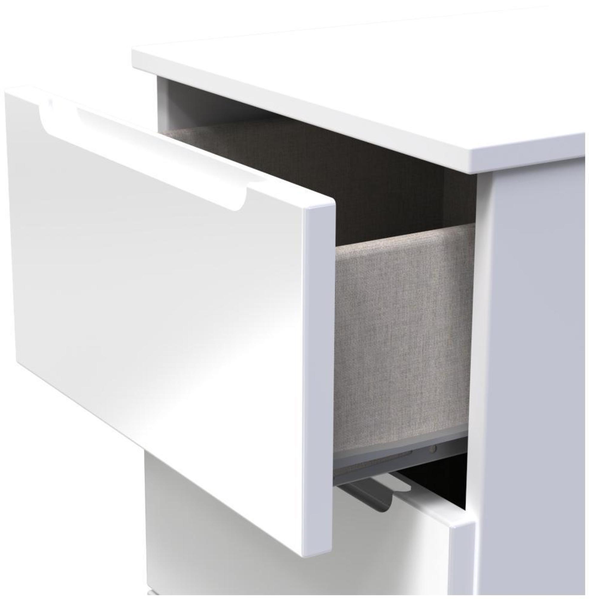 Milan Chest - Narrow - 5 Drawer - White Gloss