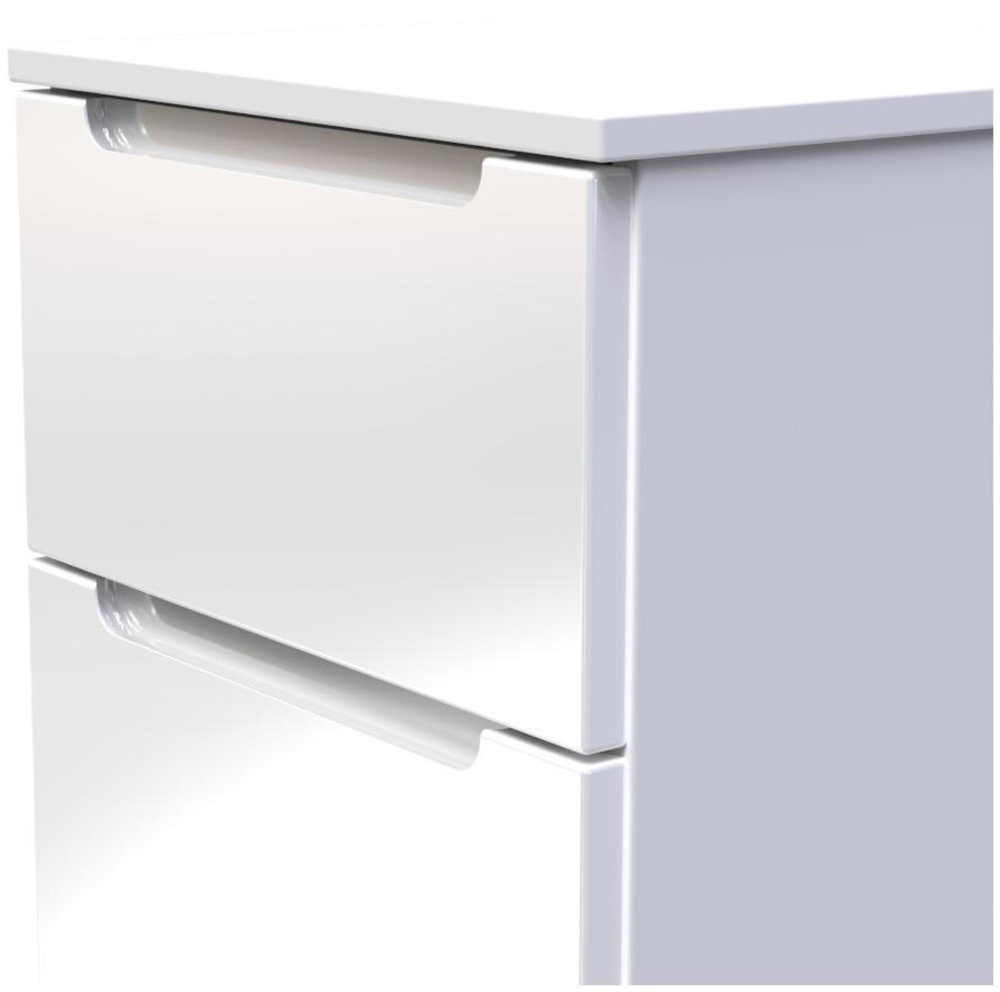 Milan Chest - Narrow - 5 Drawer - White Gloss