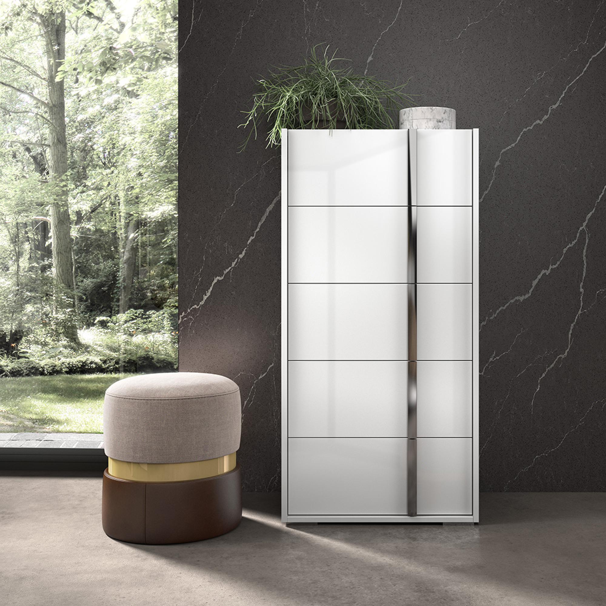 Modern Bianca Tall Chest - 5 Drawer - White