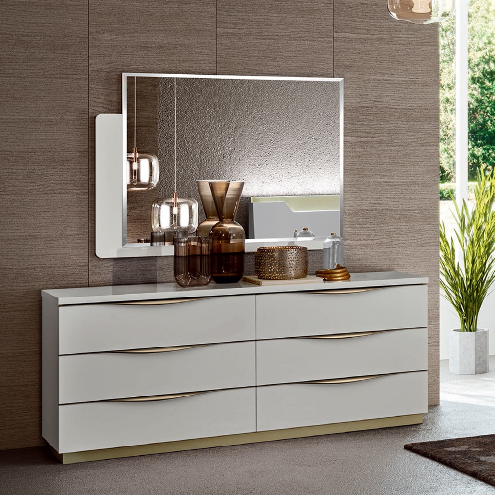 Kharma Chest - 6 Drawer - Wide - White