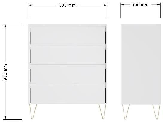 Montour White 4 Drawer Chest