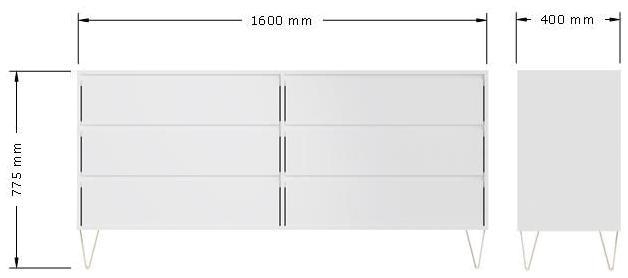 Montour White 6 Drawer Wide Chest