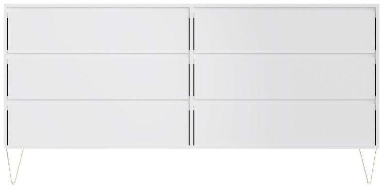 Montour White 6 Drawer Wide Chest