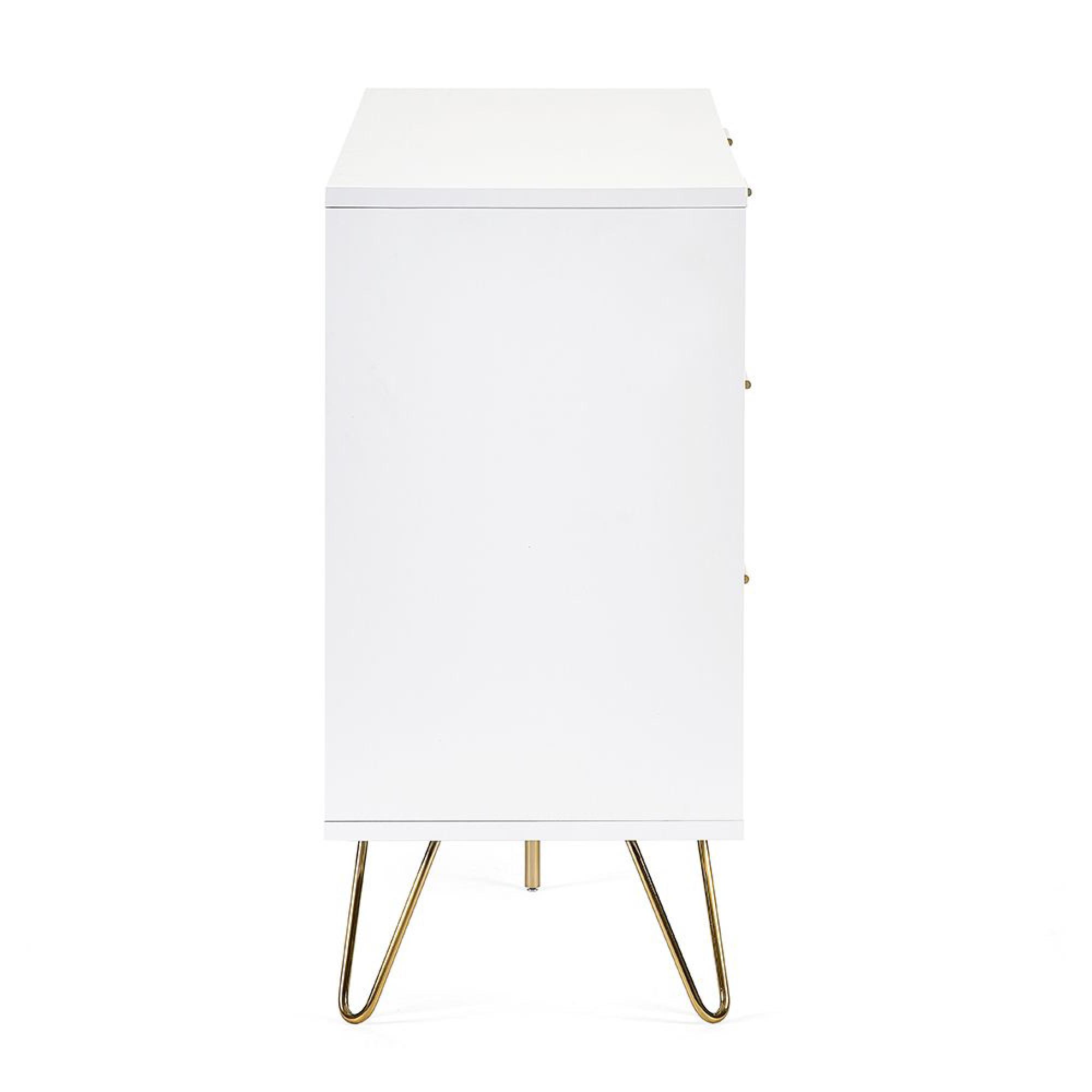 Murano Chest of Drawers - 6 Drawer - Wide - Ribbed - White