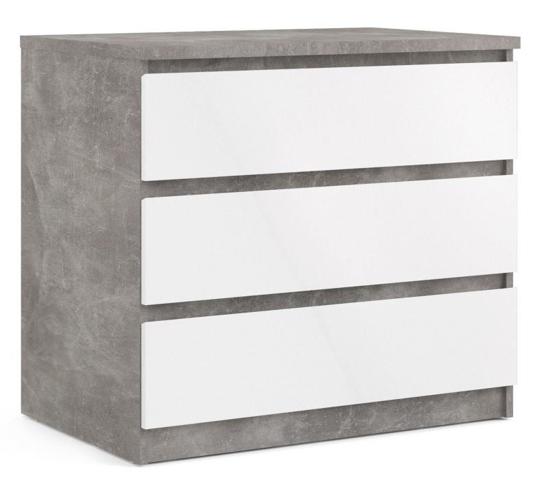 Naia Grey Concrete Effect 3 Drawer Small Chest