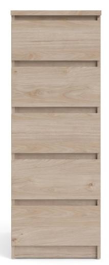 Naia Oak Effect 5 Drawer Narrow Chest