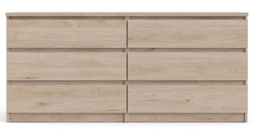 Naia Oak Effect 6 Drawer Wide Chest